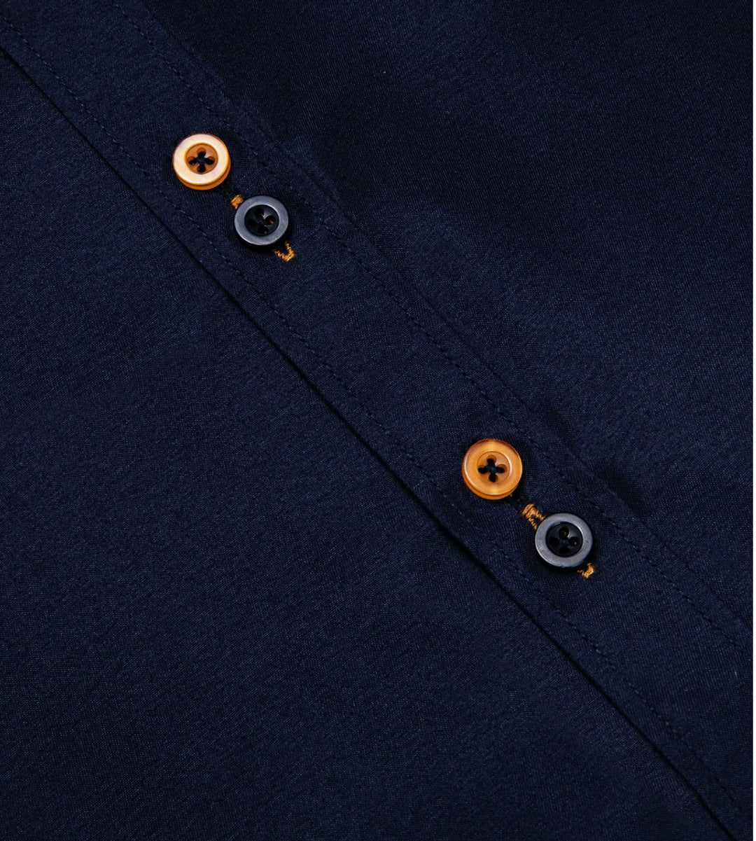 Simon Von Deep Blue Men's Shirt with contrast colored buttons unique cuffs design - CY - 2202 - SimonVon Shop