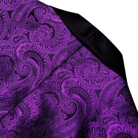 Simon Von Men's Dress Party Purple Floral Suit Jacket Slim One Button Stylish Blazer - XX - 0023 - SimonVon Shop