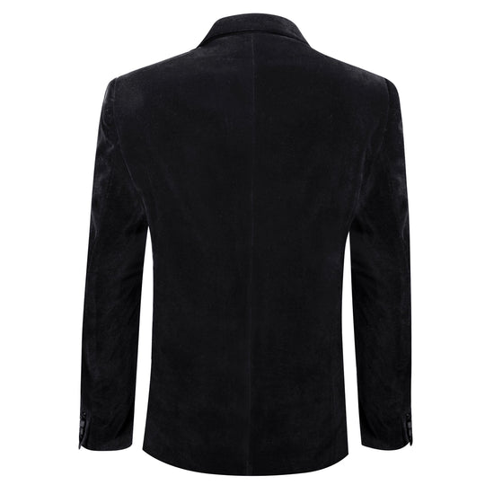 Simon Von Men's Suit Classic Black Solid Silk Peak Collar Blazer Suit - XX - 0059 - SimonVon Shop