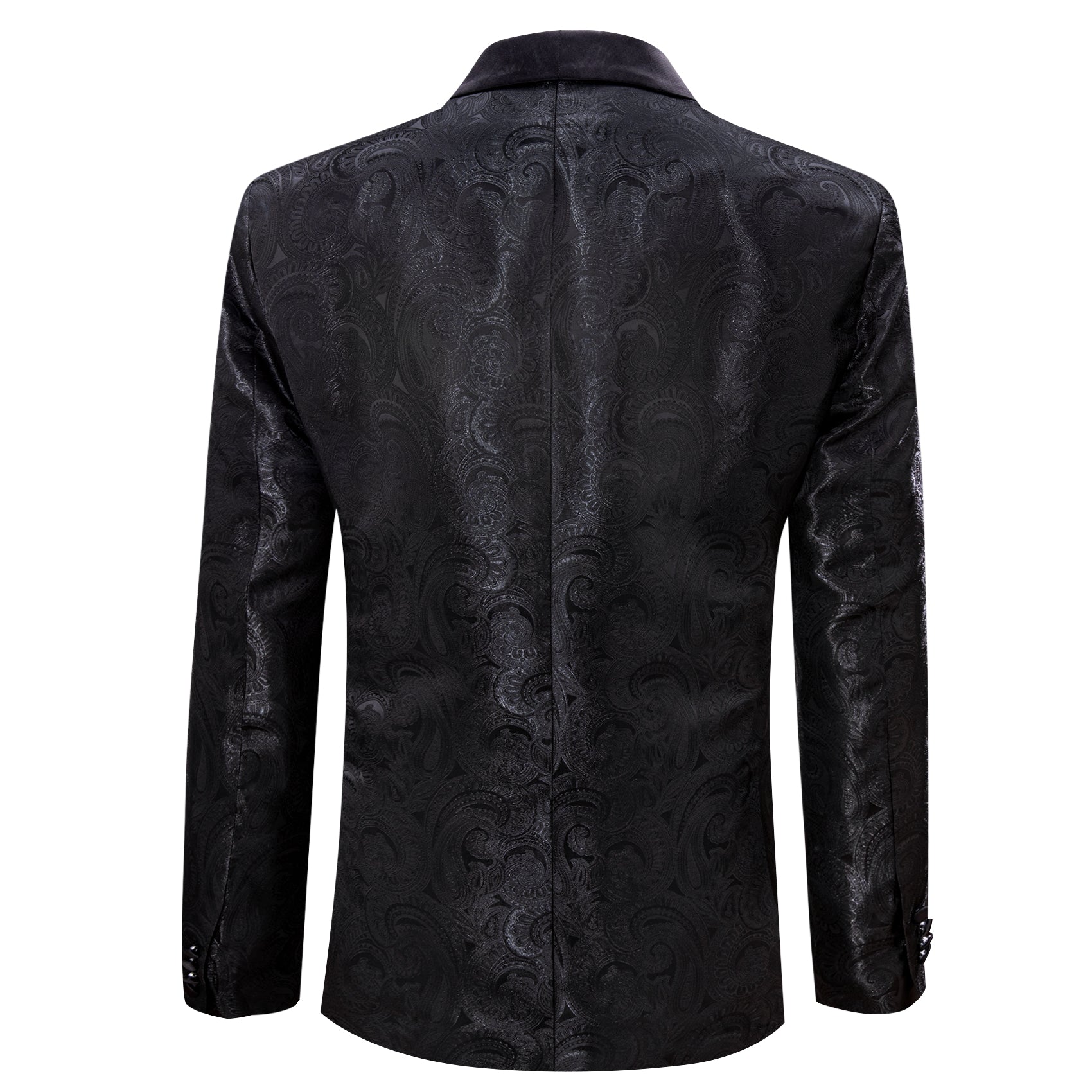 Simon Von Wedding Suit Black Paisley Jacquard Blazer - XX - 0021 - SimonVon Shop