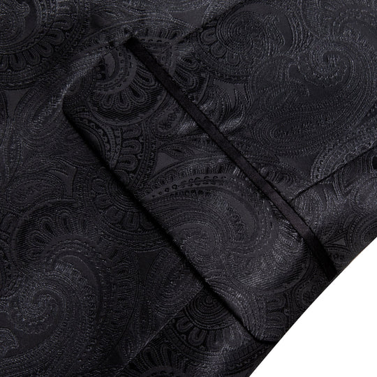 Simon Von Wedding Suit Black Paisley Jacquard Blazer - XX - 0021 - SimonVon Shop