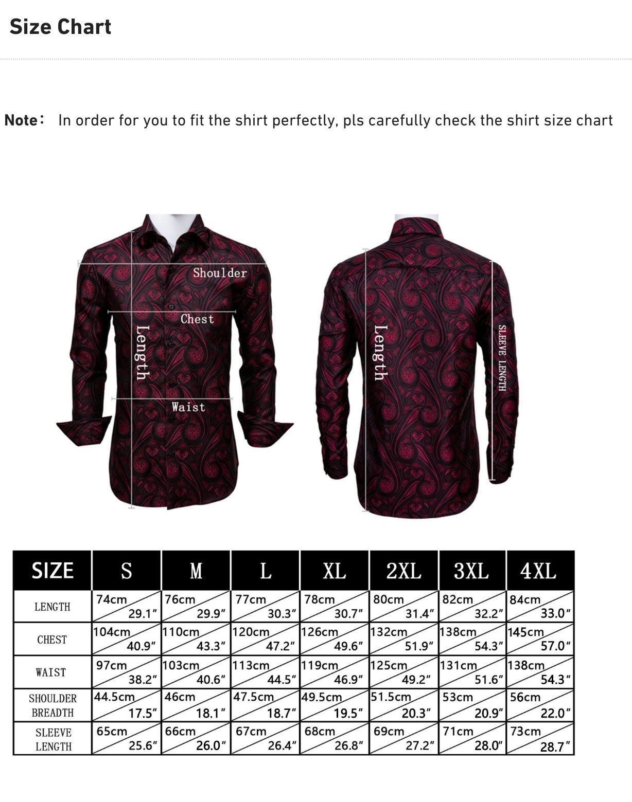 Simon.Von Red Solid Silk Men's Long Sleeve Shirt - CY - 0520 - SimonVon Shop