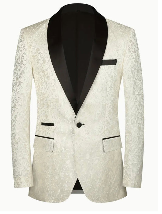 Stylish Jacquard Shawl Lapel Blazer for Men - XT208592 - SimonVon Shop