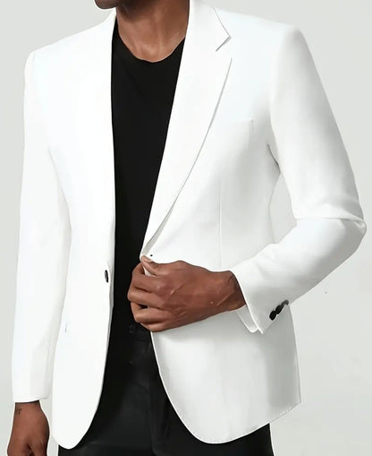 Stylish Men's Slim Fit White Solid Color Elegant Blazer Jacket - BJ201357 - SimonVon Shop