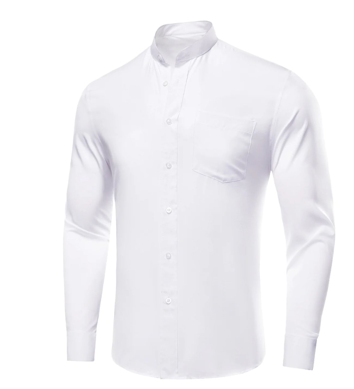 White Solid Men's Long Sleeve Dress Shirt - CY - 1309 - SimonVon Shop