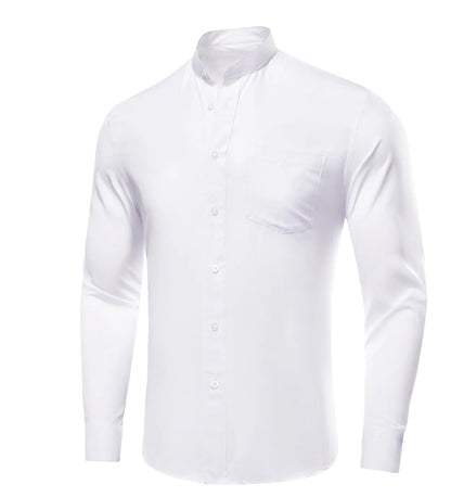 White Solid Men's Long Sleeve Dress Shirt - CY - 1309 - SimonVon Shop