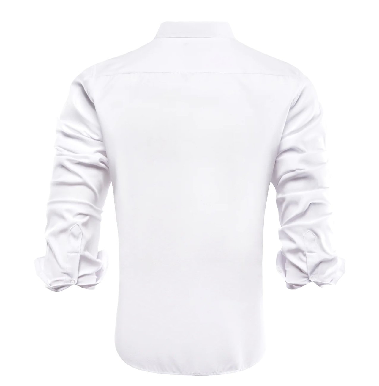 White Solid Men's Long Sleeve Dress Shirt - CY - 1309 - SimonVon Shop